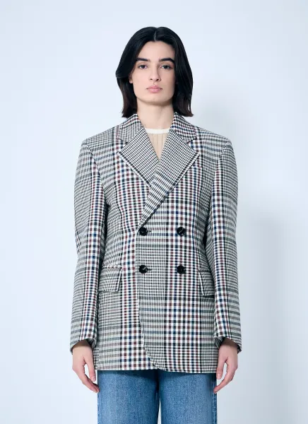 Structured Check-Cotton Blazer