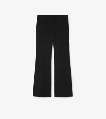 Wool Blend Tailored Trousers in Black