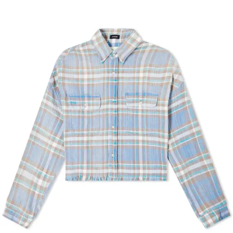 Cropped Check Work Shirt