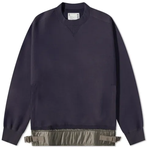 Nylon Twill & Sponge Sweat Crew Sweat