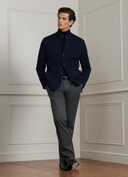 Classic Fit Stretch Cotton-Cashmere Trouser