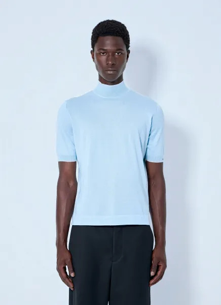Ribbed Turtleneck T-Shirt