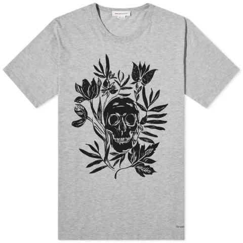 Skull Floral Print T-Shirt