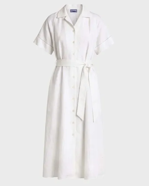 Vilebrequin Women Long Linen Shirt Dress Solid