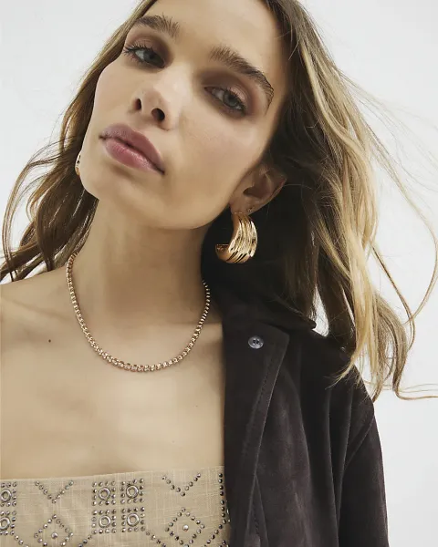 River Island Diamond Simulant Tennis Necklace