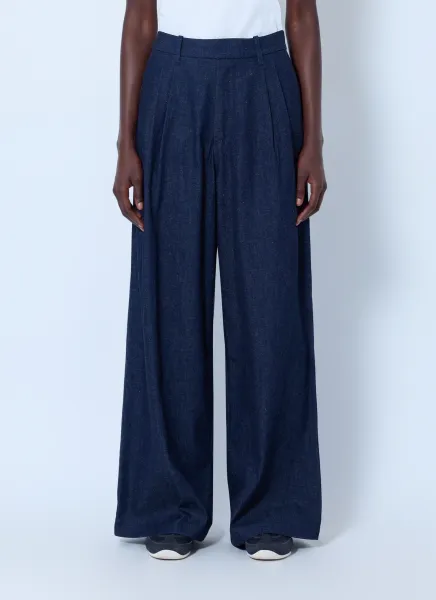 Denim Pleat Trousers