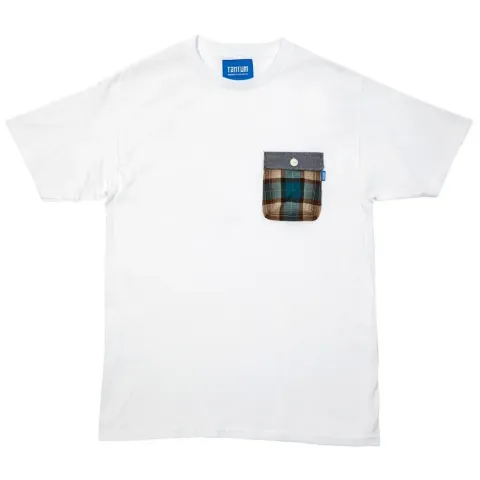 Blue Plaid Flannel Flap Pocket Tee