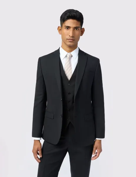 Slim Fit Performance Wool Rich Suit Jacket Black