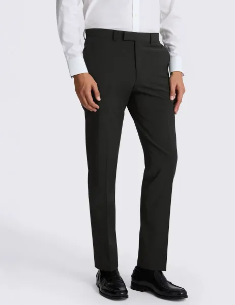 Moss Tailored Fit Wool Rich Performance Suit Trousers Charcoal