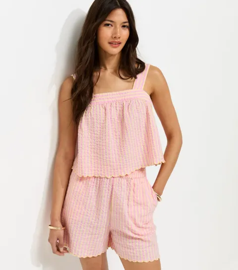 New Look Women's Yellow Striped Square Neck Cami Top