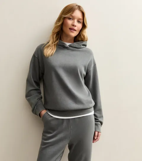 Women's Dark Grey Washed Hoodie