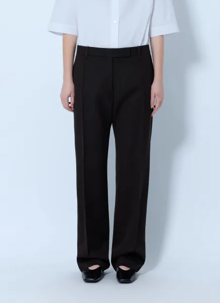 Studio Nicholson Quarte Straight Leg Pin Tuck Tailored Trousers