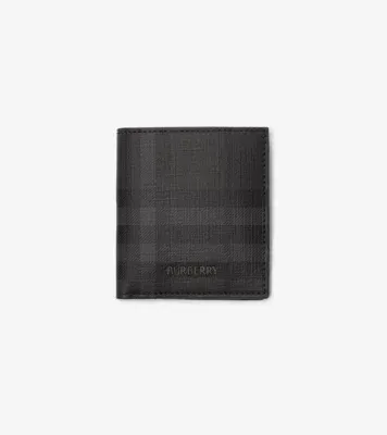 City Check Folding Card Case in Iron grey - Men, Technical, Cotton