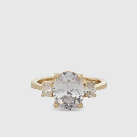 River Island Diamond Simulant Solitaire Ring