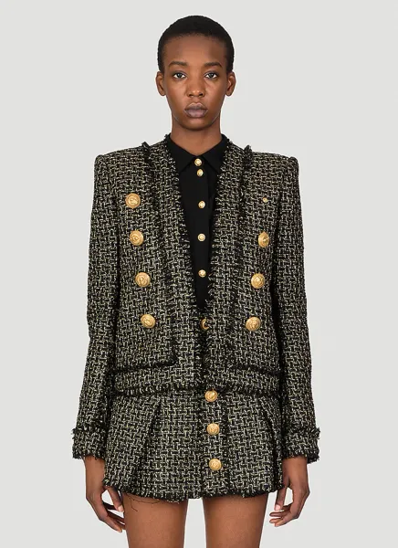 Collarless Tweed Blazer