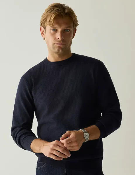 Regatta Cable Knit Crew Neck Jumper Navy
