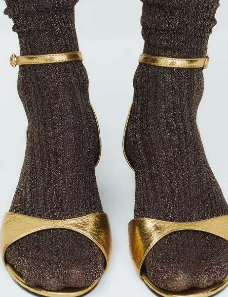 Marks & Spencer Sparkle Crew Socks Chocolate