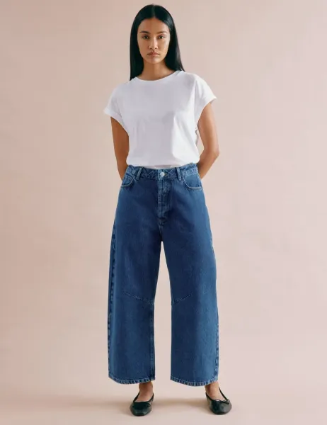 Albaray Mid Rise Barrel jeans Indigo
