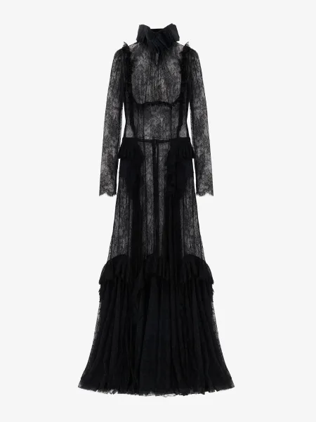 Floral Lace Evening Dress