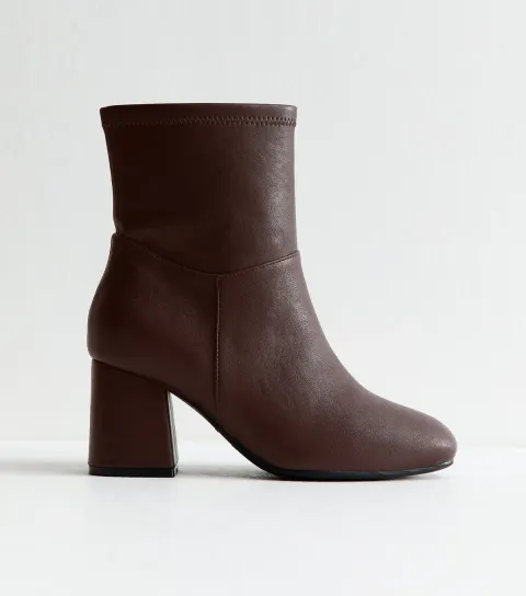 Women's Extra Wide Fit Dark Burgundy Faux Leather Sock Ankle Vegan