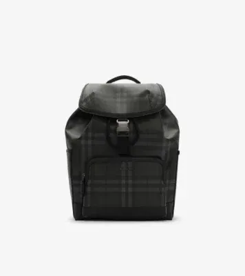 City Check Clip Backpack in Iron grey - Men, Cotton, Technical