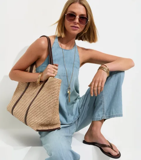 Women's Light Blue Cotton Lightweight Halter Neck Top