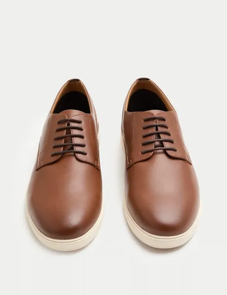Marks & Spencer Contrast Sole Derby Shoes Tan