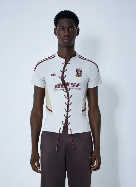 Lace-Up Logo Motif Football Shirt