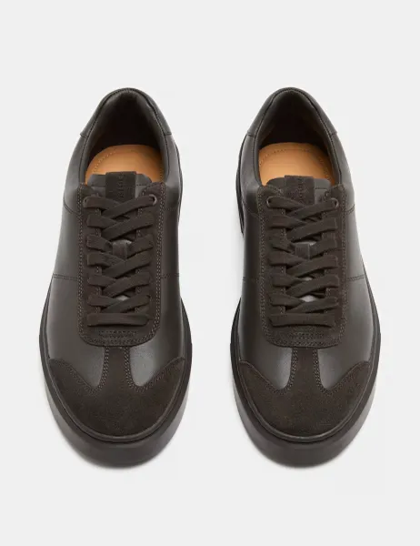 Autograph Leather T-Toe Cupsole Trainers Brown