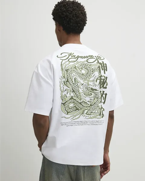 River Island Oversized Cotton Kagawa Dragon T-Shirt