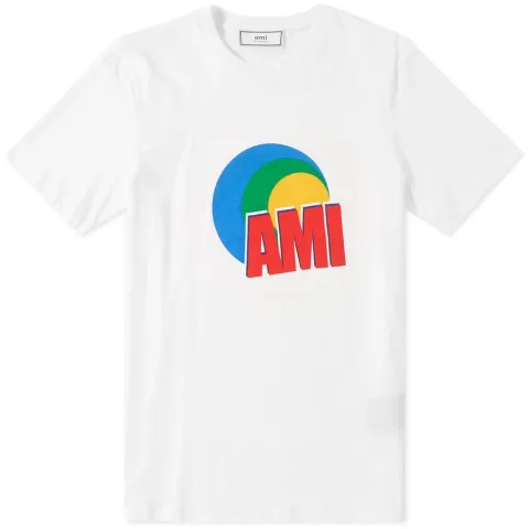 AMI Circle Logo Print Tee
