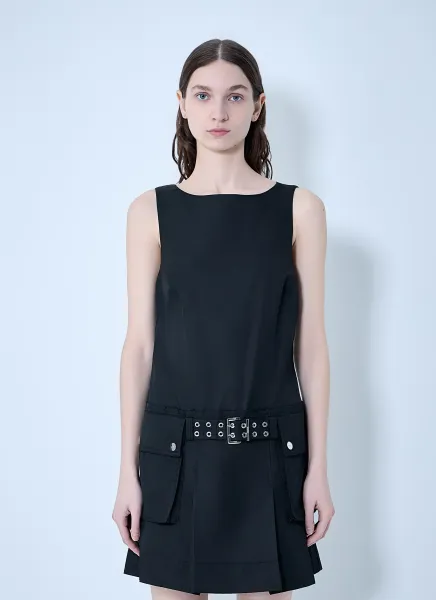 Duchesse Nylon Belted Mini Dress