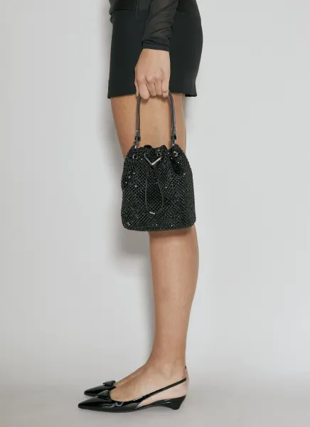 Crystal Embellished Satin Mini Bag