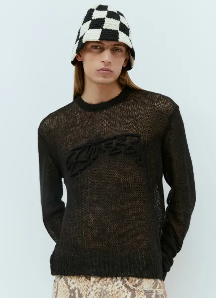 Check Knit Bucket Hat