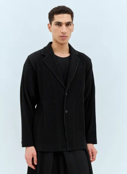 Single-Breasted Pleated Blazer