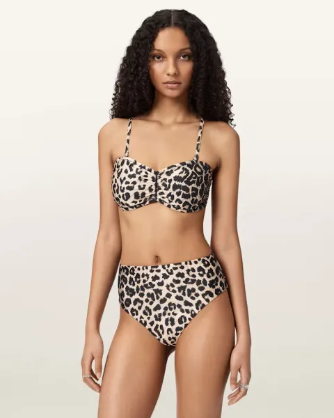 Court Strapless Animal Print Bikini Top