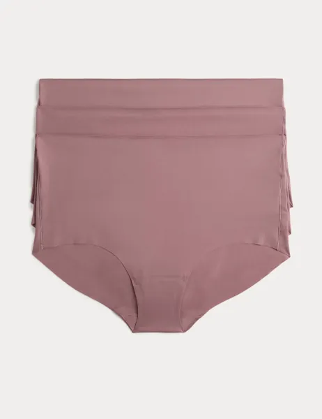 Body by M&S 3 pack Body Invisibles No VPL High Rise Knicker Shorts Sugar Plum