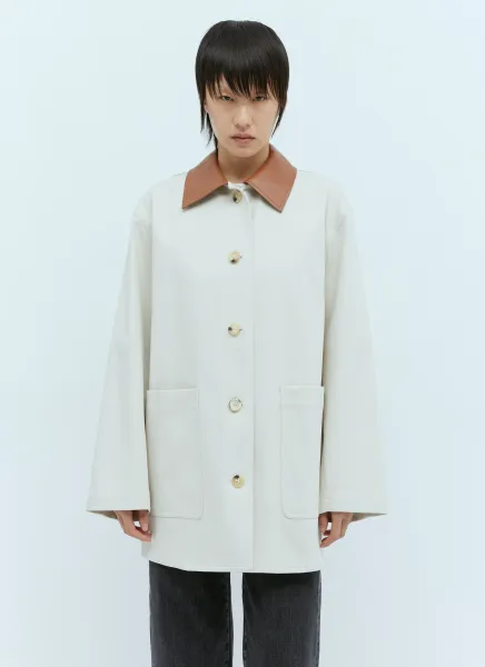 Leather Collar Cotton-Bar Jacket