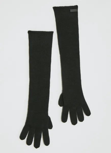 Long Cashmere Knit Gloves