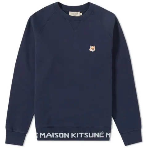 Maison Kitsuné Fox Head Patch Jacquard Crew Sweat