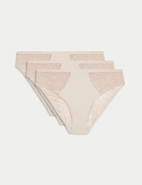 Body by M&S 3pk Body Soft High Leg Knickers Opaline