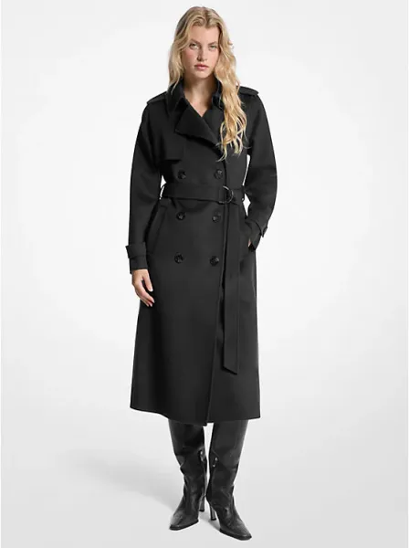 Wool Blend Belted Coat