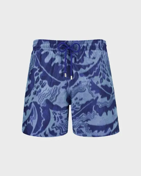 Vilebrequin Men Silk Swim Shorts Vagues