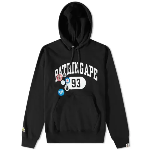 Badge Motif Loose Fit Pullover Hoody