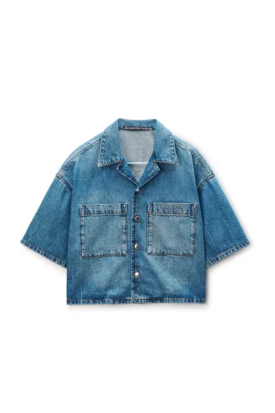 Cropped Denim Shirt
