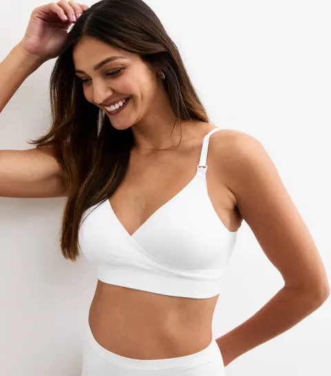 New Look Women's Maternity White Triangle Clip Nursing Bra