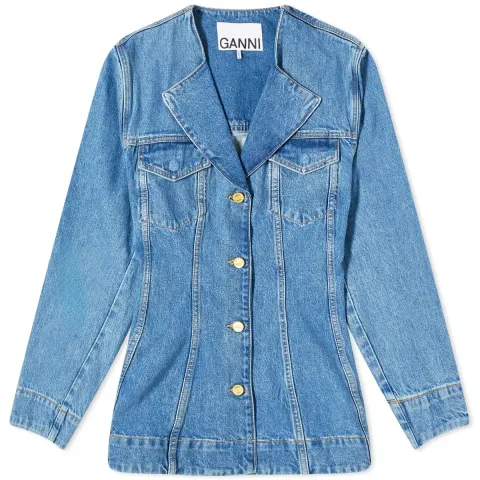 Cutline Denim Fitted Blazer