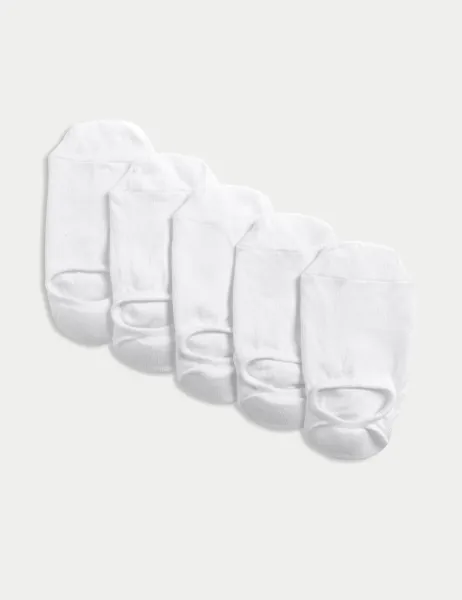 Marks & Spencer 5 Pack Cool & Fresh Invisible Trainer Liners White