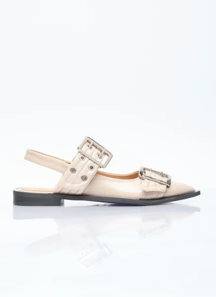 Feminine Buckle Ballerina Flats