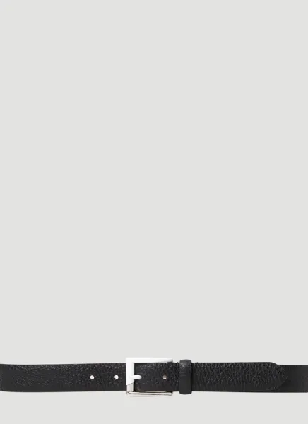 Contrast Buckle Leather Belt